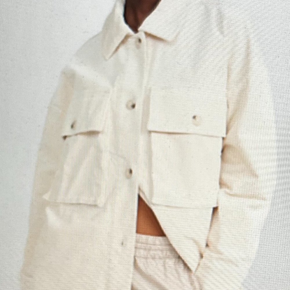 English Factory Corduroy Shacket Size M in Cream Color